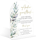 Acrylic Wedding Signs, Greenery Theme Audio Guestbook Sign, Wedding Reception Signage, Bridal Shower Table Decor with Stand, Engagement, Anniversary, Newlywed Events and Parties Supplies, 09