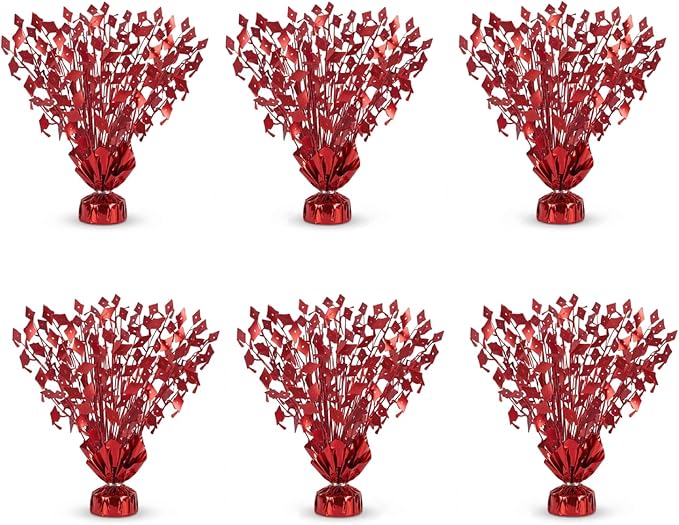 PMU 6 Pcs Red Graduation Balloon Weights, Graduation Centerpieces by PMU