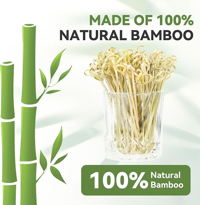 100PCS Cocktail Picks Bamboo Skewers - Image 5