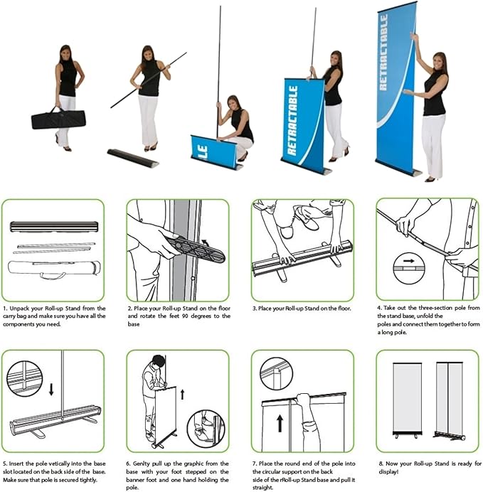 AOK Aluminum Retractable Banner 31x78 inch, Full Color, Conference Display - Image 8