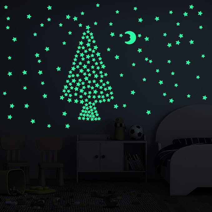 AM AMAONM Glow in The Dark Luminous Stars Fluorescent Noctilucent Plastic Wall - Image 5