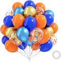 60pcs Royal Blue and Orange Balloons 12inch by Unknown