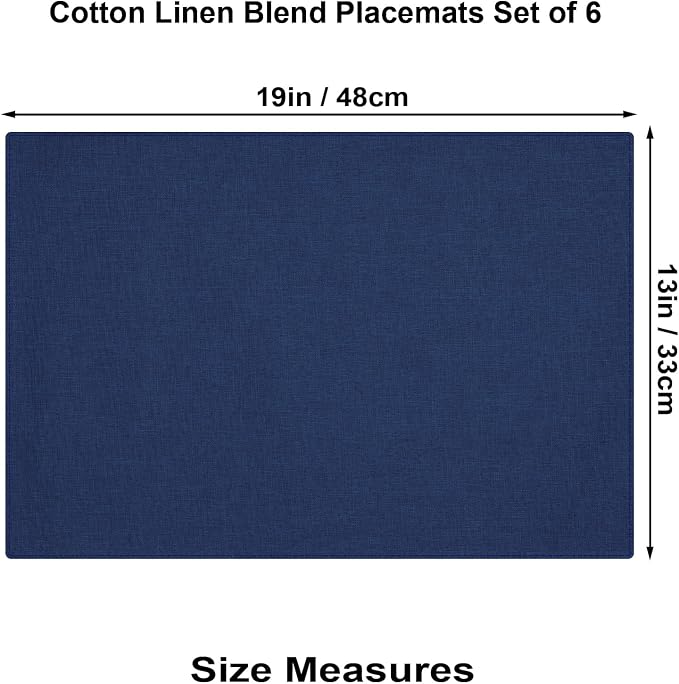Cloth Placemats Set of 6, Cotton Linen Blend Place Mats, Double Layered - Image 5