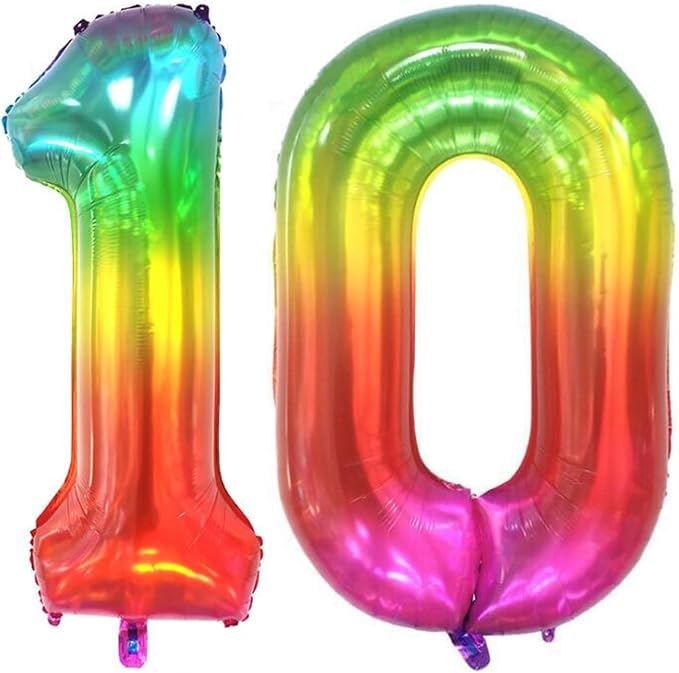 40 inch digital balloon, Jelly Color, Number 10 by TNCDJKPA