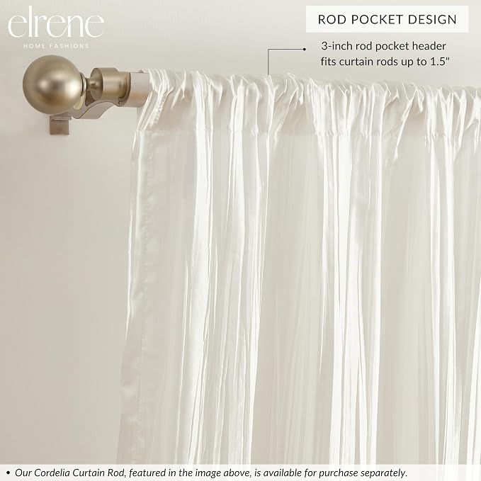 Athena Faux Silk Window Curtain and Scarf Set - Image 2