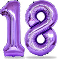 Purple Number 18 Birthday Balloons, 40 Inch Large Mylar Foil Number 1 & 8 by Lingqiang