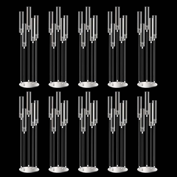 42.5inch 10pcs Acrylic Candelabra Centerpieces by MEISHAONV