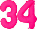 Pink Birthday Number 34 Balloons 40IN Fluorescent Pink 43 Foil Balloon | by YOIOZAIZAI