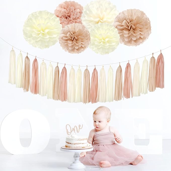 Champagne-Gold Beige Boho Baby-Shower Party-Decorations - Image 7