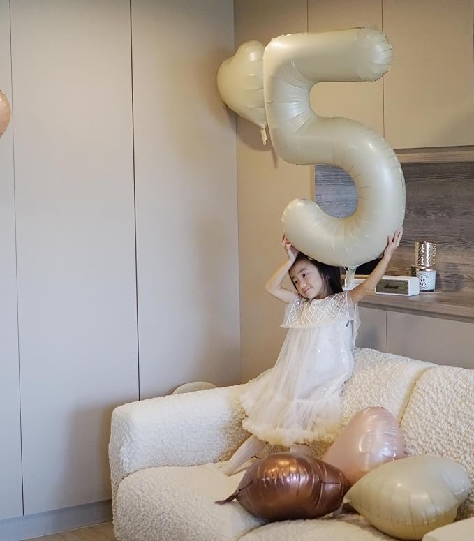 Cream Number 4 Balloon 40 Inch - Image 3