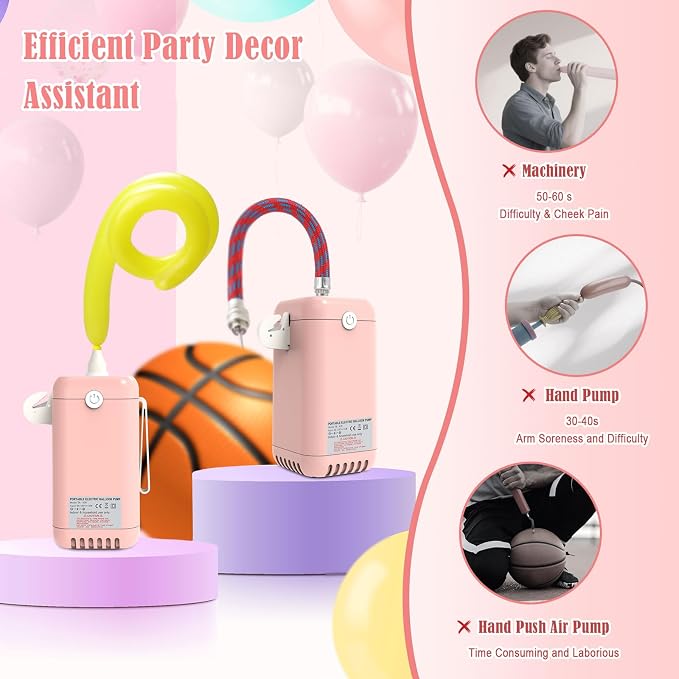 Ball Pump Balloon Pumps Electric, Balloon Pump Portable Long Animal Balloon Pump - Image 4