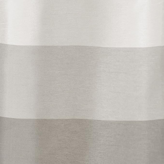 Exclusive Home Chateau Striped Faux Silk Grommet Top Curtain Panel Pair - Image 2