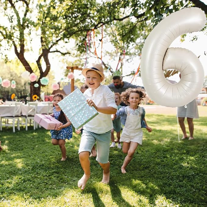 TONIFUL 40 Inch Cream White Large Numbers Balloon 0-9 Birthday Party Decorations - Image 3