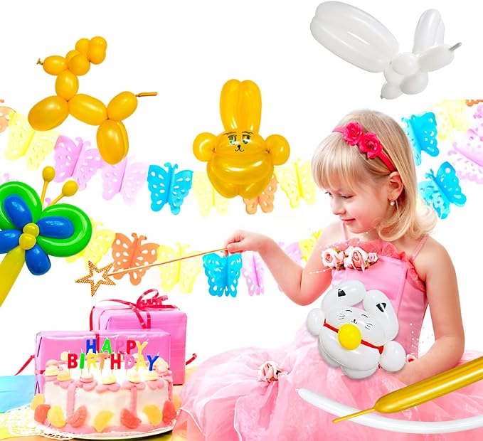 White 260 Long Balloons 100 Pack White Modeling Long Magic Balloons Thickening - Image 8
