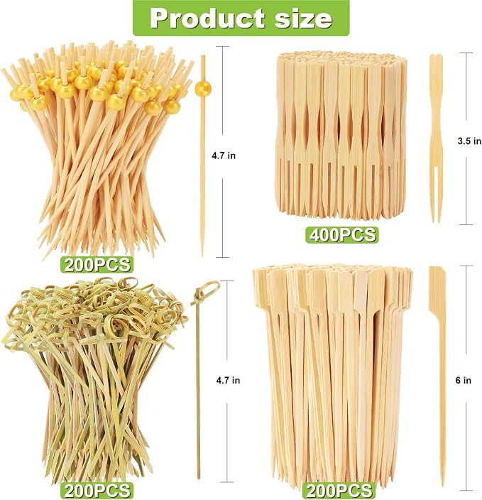 1000PCS Cocktail Picks Kit, 4 Styles Fancy Toothpicks - Image 2