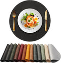 UnivoColors Placemats Round Faux Leather Placemats Set of 8-Waterproof-Wipe by UnivoColors
