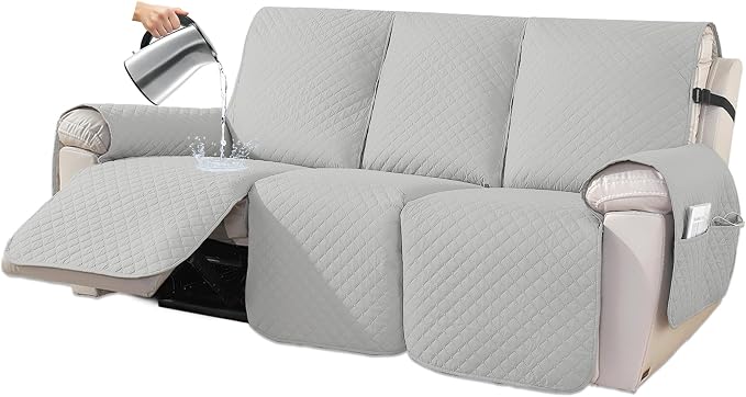 XINEAGE Water Resistant Recliner Cover, 3 seat Recliner Sofa Covers by XINEAGE