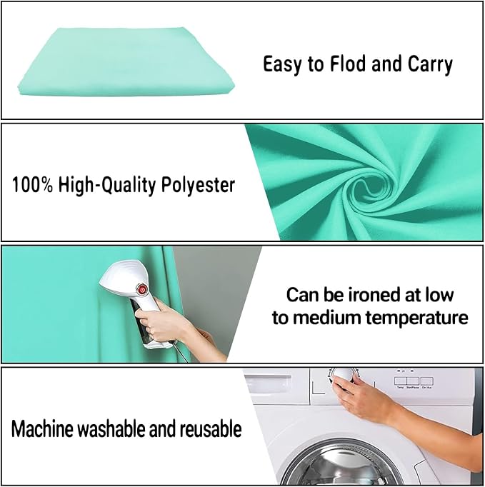 Turquoise Photography Backdrop for Photoshoot, Fabric 10x20ft | Polyester - Image 7
