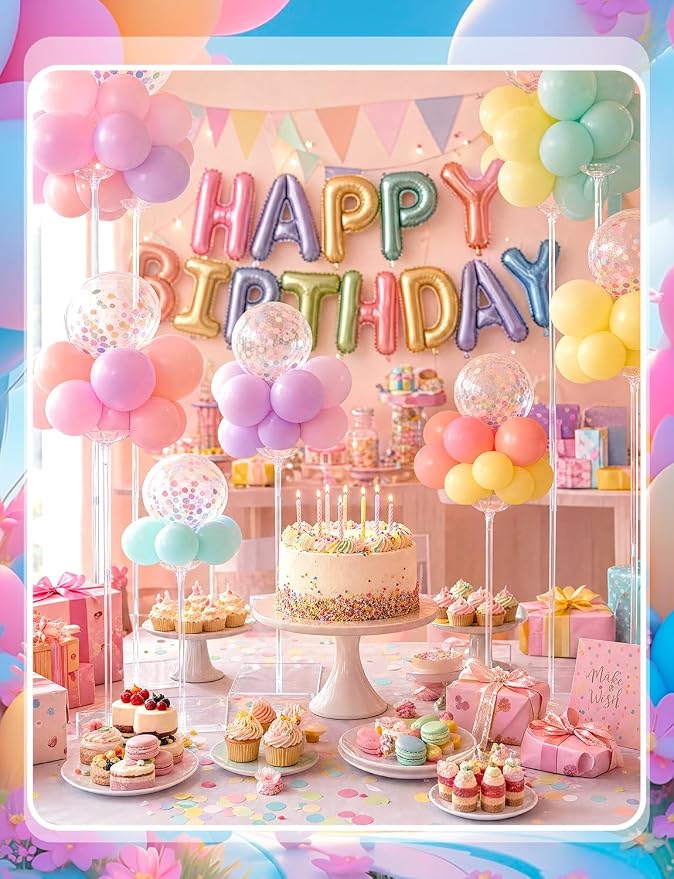 10 Pack Clear Acrylic Balloon Stand Kit, 15.75 Inch | Reusable Balloon Sticks - Image 7