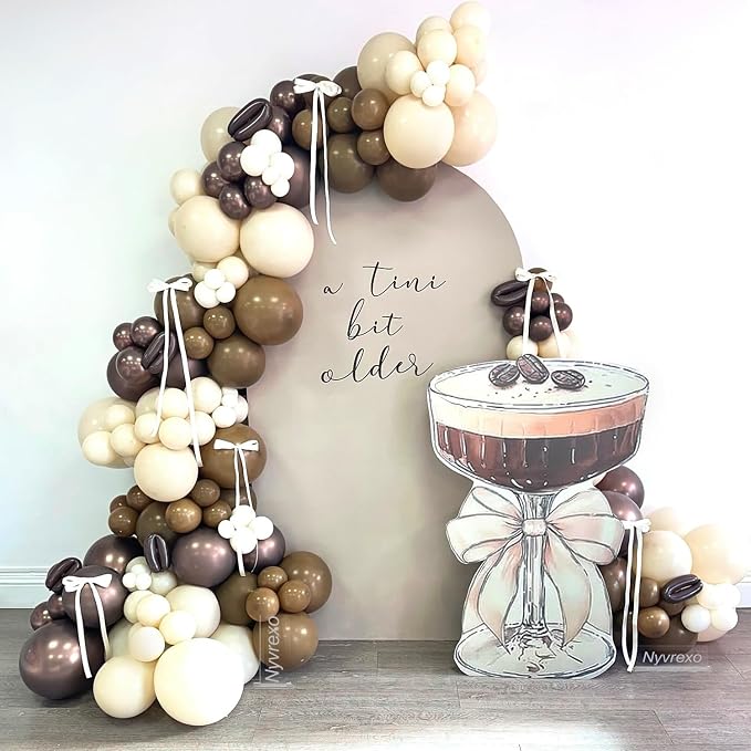 Espresso A Tini Bit Older Balloons Garland Arch Kit | 136Pcs Martini Birthday - Image 7