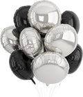 20PCS Silver Black 18 Inch Round Foil Balloon, Giant Round Foil Balloon by Paready