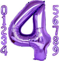 Purple Number 4 Balloons, 40 Inch Giant Number Balloons Foil Mylar Helium by Lovoir