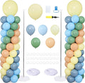 Zyloons Sage Green Dusty Blue Balloon Column Stand Set of 2, Balloon Towers | by ZyloonDecoration