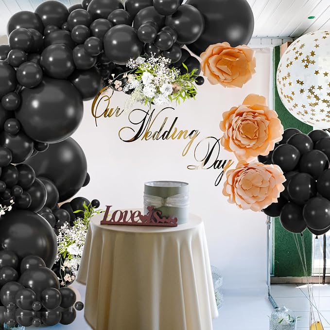 114pcs Black Latex Balloon, 18 12 10 5 Inch Different Sizes | Balloons - Image 3