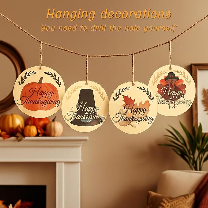 20Pcs Happy Thanksgiving Cupcake Toppers Pumpkin Cake Decor - Image 8
