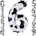 Cow Print Number 6 Balloon, Large 40 Inch Cow Number Birthday Balloons by AIQINHU