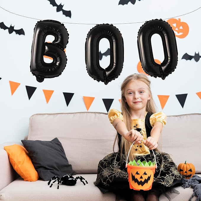 16 Inches Black 'BOO' Balloons - Image 5