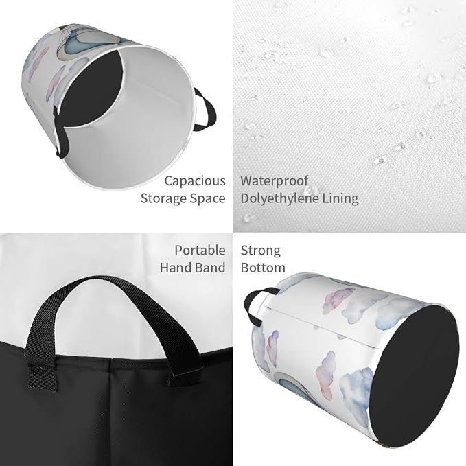 Hot Air Balloon Round Laundry Hamper Storage Basket Toys Clothes Organizer Bin - Image 3