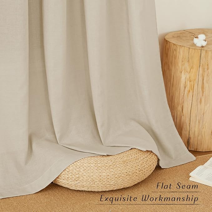 NICETOWN Linen Angora Curtains for Living Room, Grommet Privacy Assured Semi - Image 7