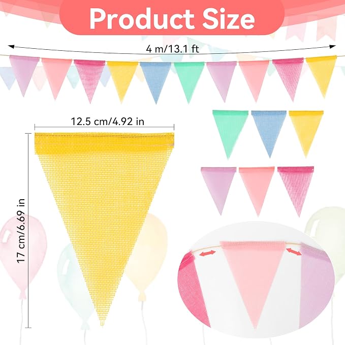 MAQIHAN 78.6 Feet Colorful Pennant Banner Flags - Image 6