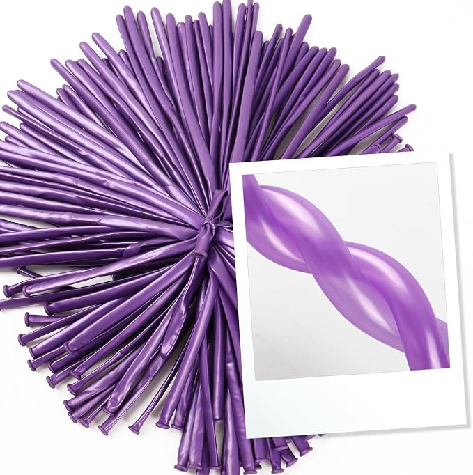 260 Balloons - Pearl Purple Long Balloons - Image 4
