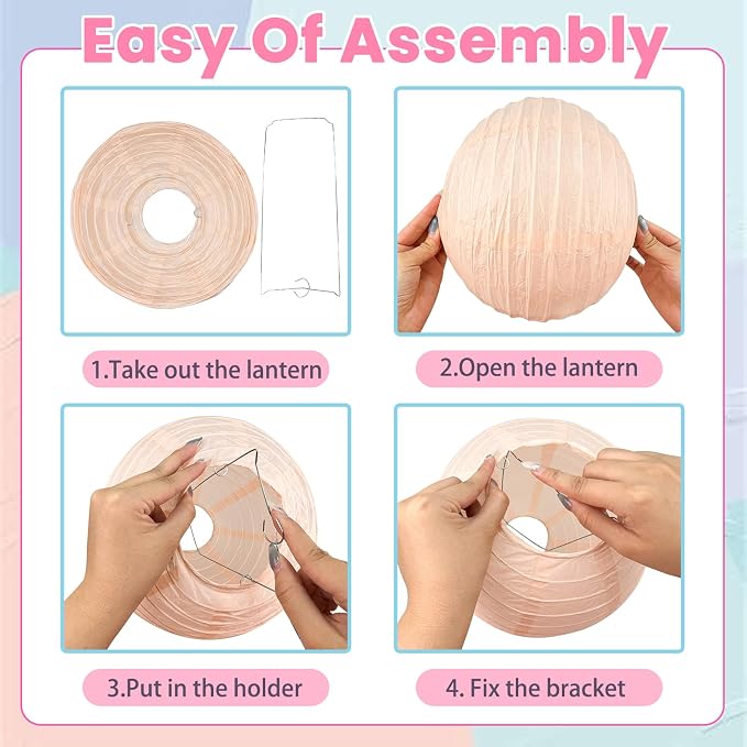 Pastel Paper Lanterns for Classroom, 12-Pc 12" Large Round Hanging Decor | - Image 4
