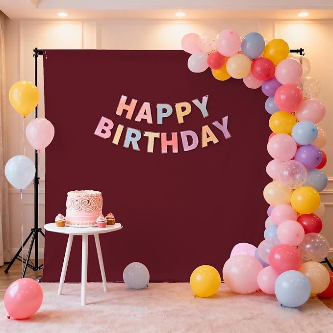 Burgundy Photography Backdrop for Photoshoot, Fabric 6x9ft | Polyester Studio - Image 3