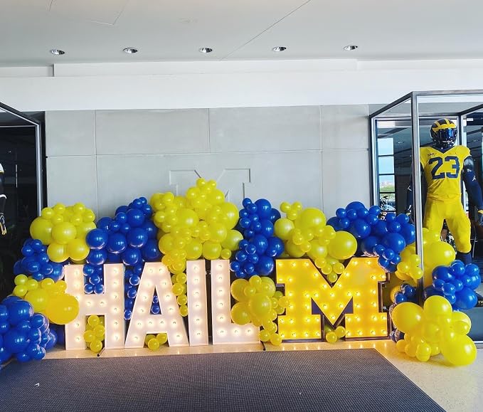 153Pcs Royal Blue and Yellow Balloon Garland Arch Kit - Image 3