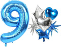 TONIFUL 9th Birthday Balloons Kit 40 Inch Blue Large Number 9 Foil Balloon | by TONIFUL
