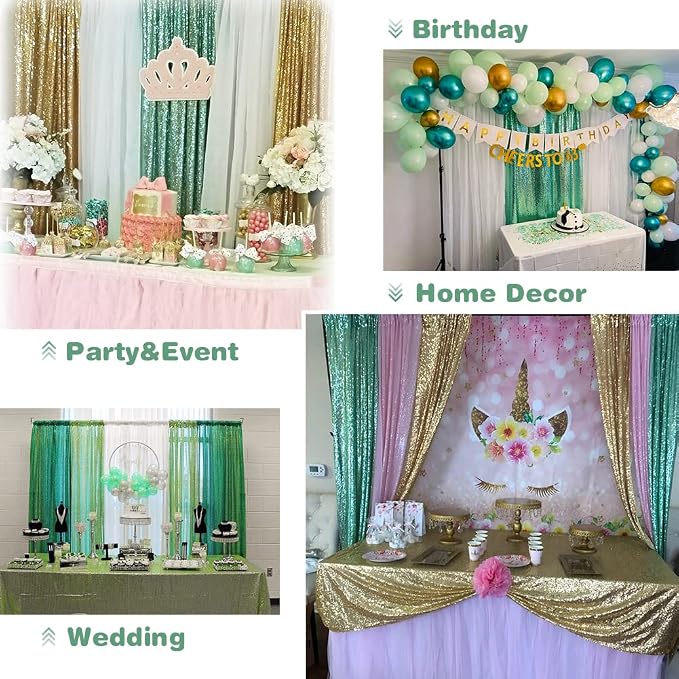 Eternal Beauty Mint Green 3mm Sequin Backdrop 8x8 Ft - Image 6