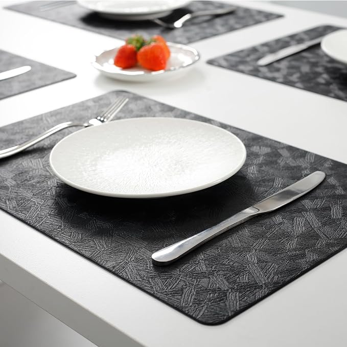 Vinyl Placemats Set of 12 Heat Resistant Easy Clean Non-Slip Place Mats - Image 7