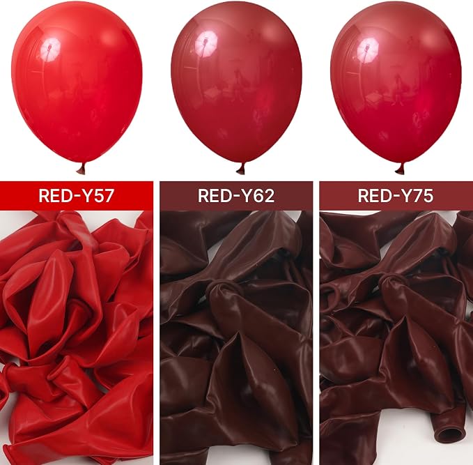 PartyWoo Burgundy Balloons 100pcs Dark Red Maroon Ruby Red Color | 12 Inch - Image 3