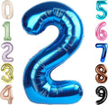 2 Balloon Numbers Birthday Decorations, 40In Dark Blue Balloons by Mluchee
