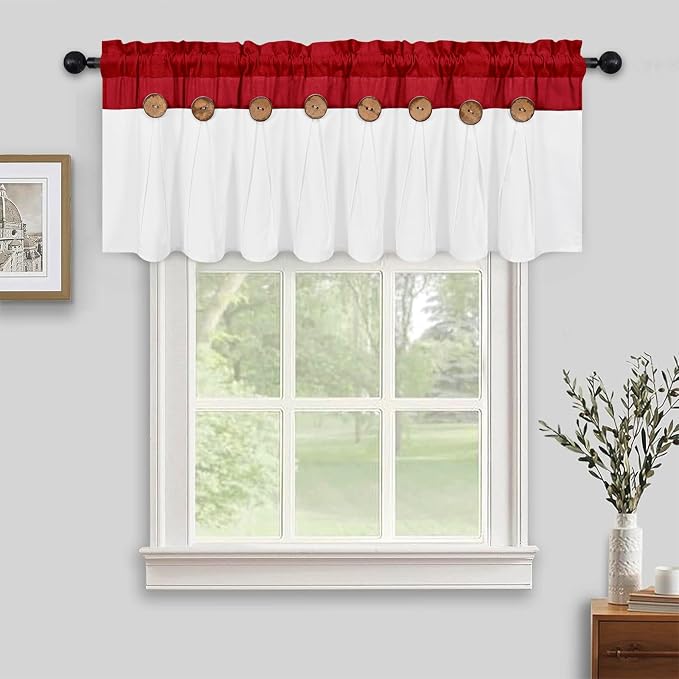 Farmhouse Valance Curtains, Boho Cotton Linen Kitchen Valance, Country Rod - Image 2
