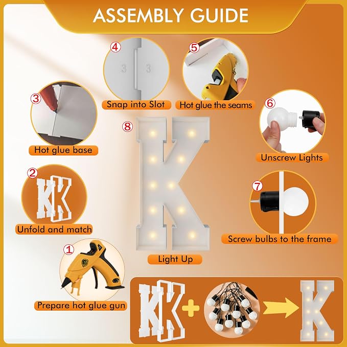 3FT Marquee Light Up Letters, Large Marquee Letters, Mosaic Balloon Frame - Image 3