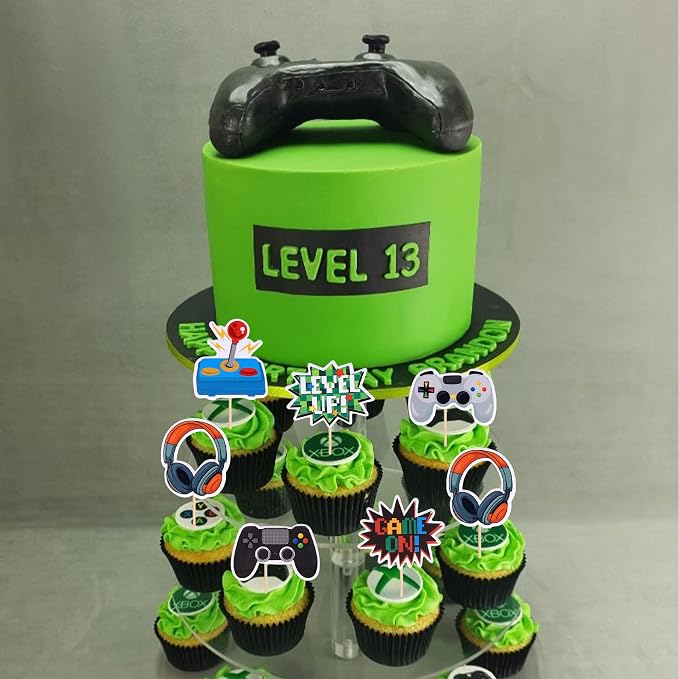 36 PCS Video Game Cupcake Toppers Assembled Game On Controllers Cupcake Picks - Image 7