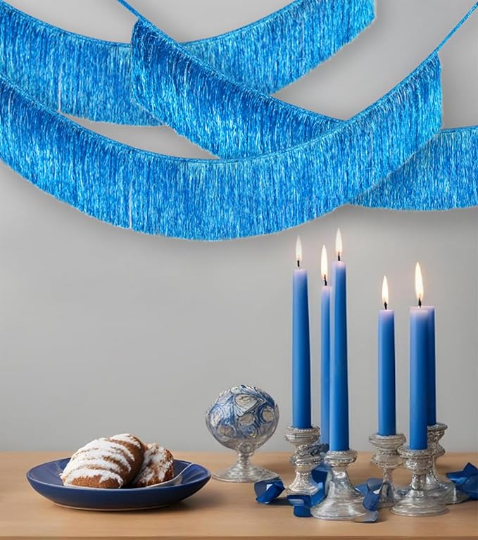 Denser Blue Fringe Banner Tinsel Tassel Garland Party Decor, 2 Pack | Shimmer - Image 5
