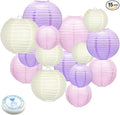 15 Pcs Pink Purple White Paper Lanterns, baby showers, bridal showers, weddings by MEIDUO