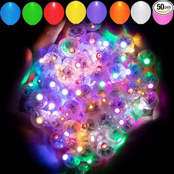 Aogist 50pcs 10-Colors Mini Lights, Long Standby Time Waterproof LED Balloon by Aogist