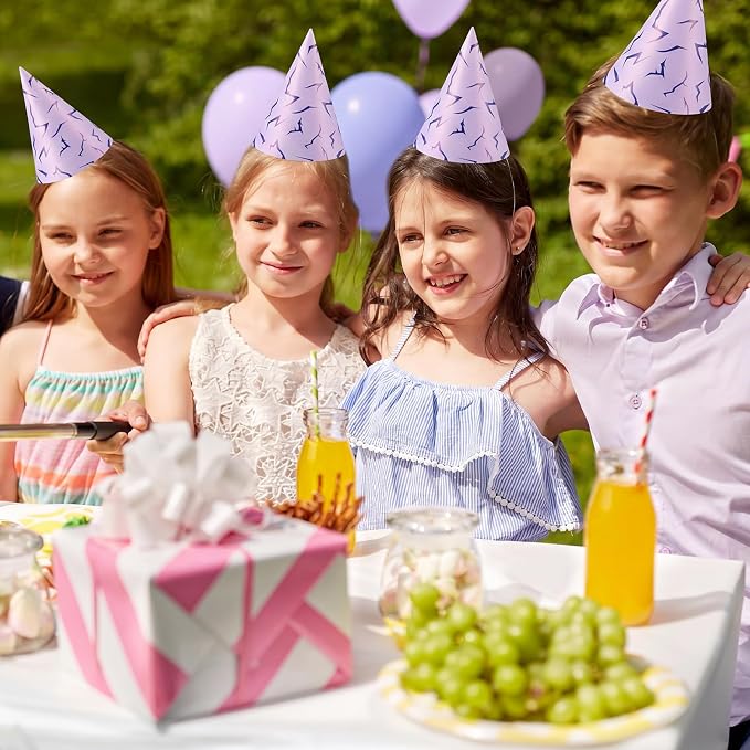 Watersay 24 Pcs Themed Party Hats Theme Cone Paper Hats - Image 5